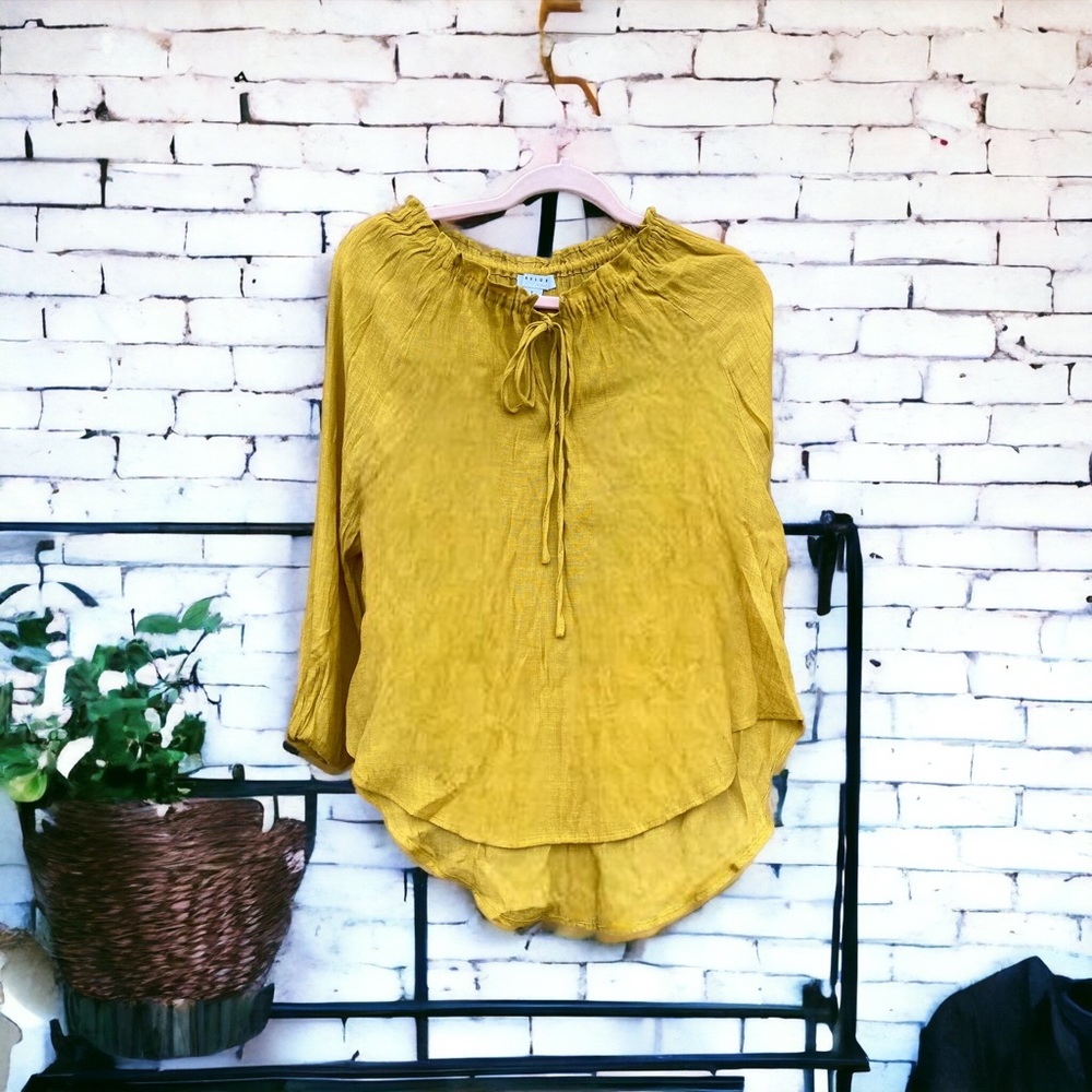 Favlux Boutique Brand Top, Mustard Yellow, Size Large